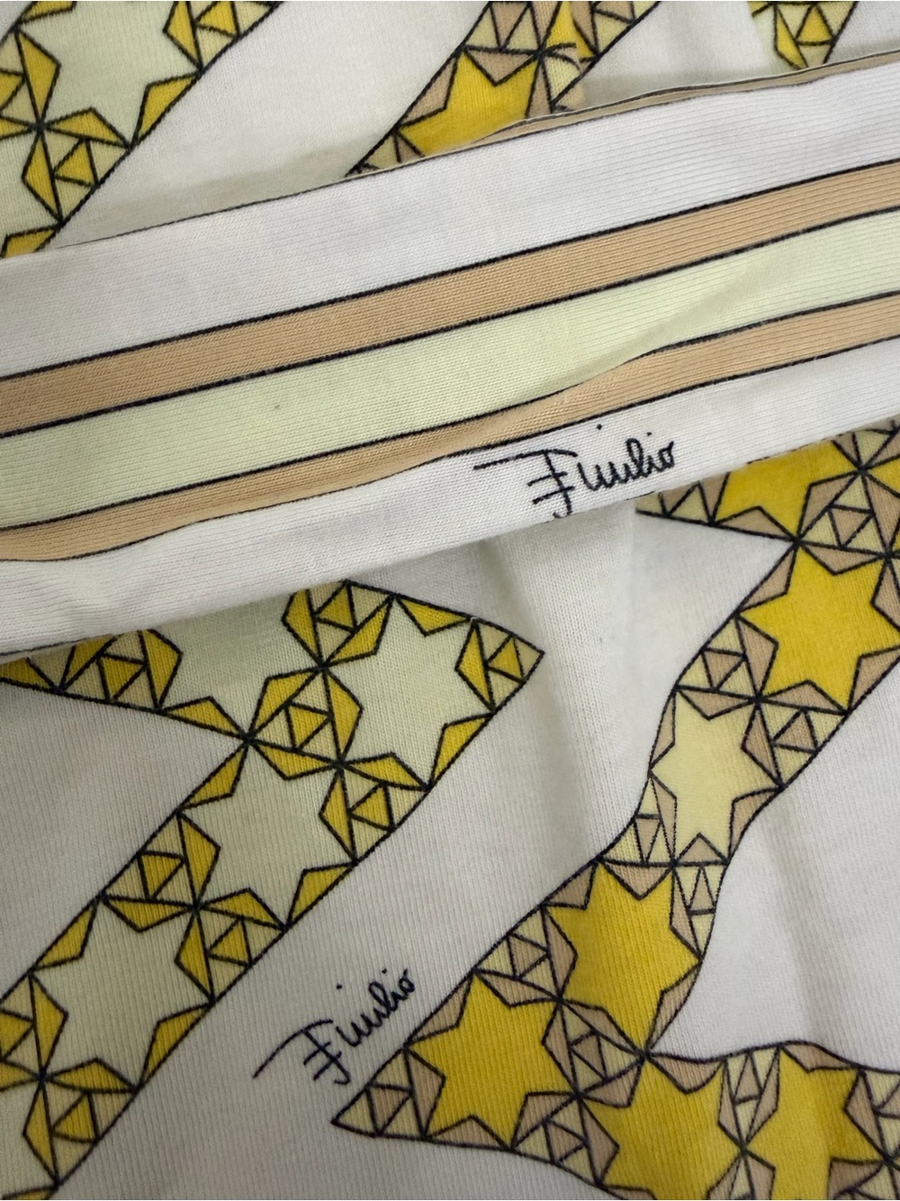 Emilio Pucci Yellow and Cream Zigzag Mini Dress - Picture 3 of 8